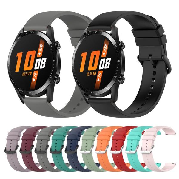 

watch bands silicone sports strap for huawei gt2 42mm 46mm wristband gt 2 pro 2e honor magicwatch band bracelet watchband, Black;brown