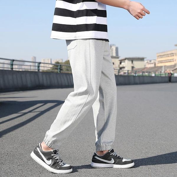 

men's pants autumn 2021 loose straight overalls trend youth high school students leisure, Black