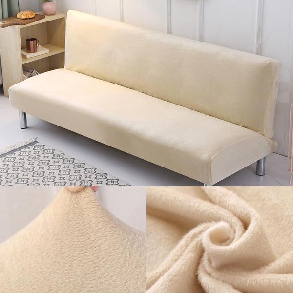 

chair covers plush folding sofa bed cover velvet thick slipcover case for armless sheet couch elastic futon winter