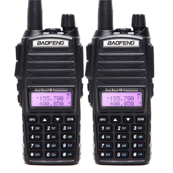

walkie talkie 2 stks/batch baofeng uv-82 plus 5 wawalkie dual band vhf/uhf 10km long range uv82 two way ham cb amateur portable rado