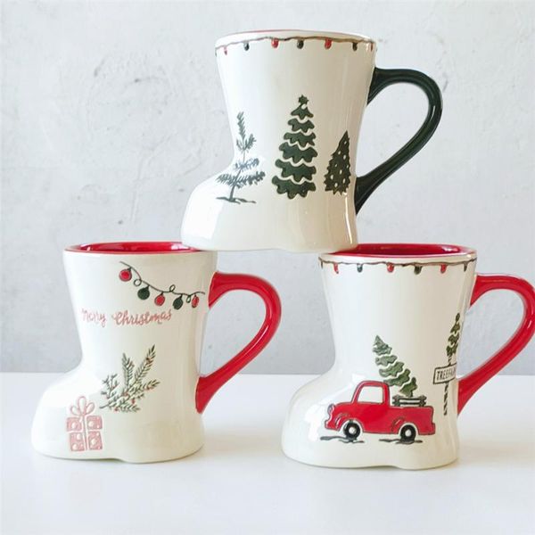 

mugs cute boots shape christmas water cup couple pair of cups home decoration ornaments personalized