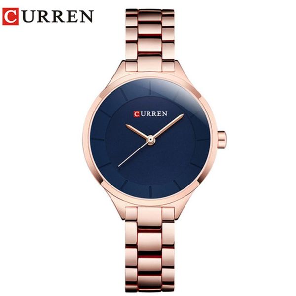 

curren 9015 women watches luxury rose gold full steel dress jewelry quartz watch ladies fashion elegant clock relogio feminino wristwatches, Slivery;brown