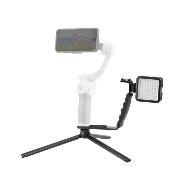 

l-shaped handle holder kit expansion bracket for dji om 4 osmo mobile 2 3 zhiyun feiyu led light gimbal stabilizer accessories flash heads