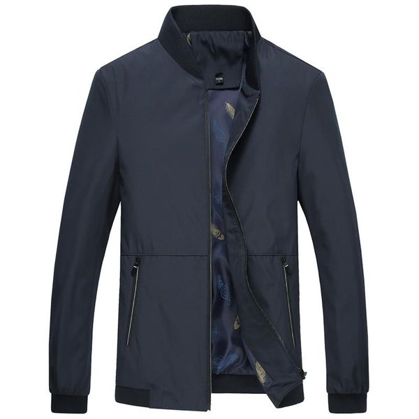 

men's jackets spring slim thin section stand-collar business casual short jacket trench coat solid color large size, Black;brown
