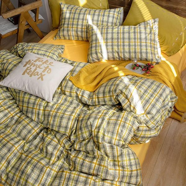 

bedding sets oxygen cotton solid set square duvet cover 4pcs soft home textile fitted sheet twin  king size