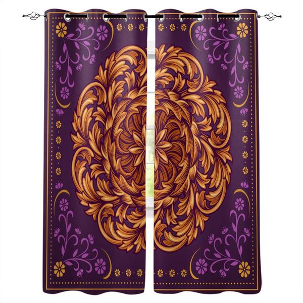 

curtain & drapes purple texture mandala pattern window home decor curtains for living room bedroom kitchen panel
