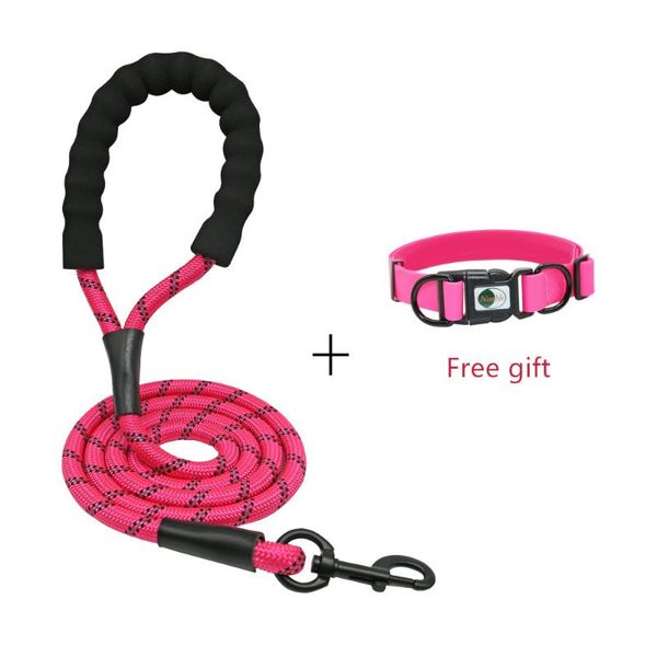 

dog collars & leashes strong nylon leash reflective night safety in dark adjustable collar pet for medium large dogs supplies