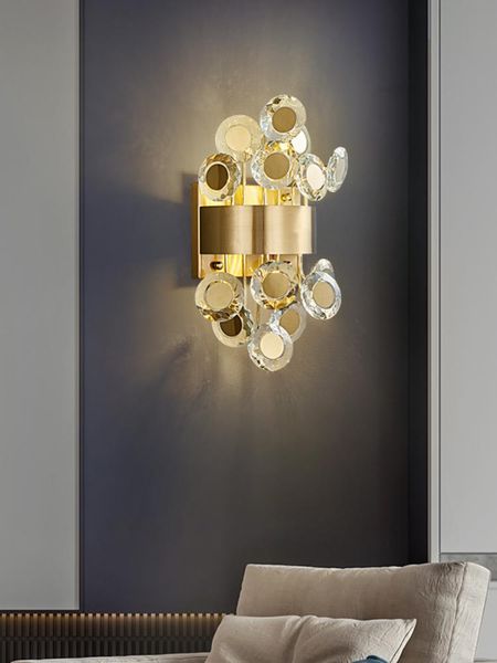 

wall lamps modern sconce lighting for bedroom brushed gold crystal home decoration led cristal light fixtures