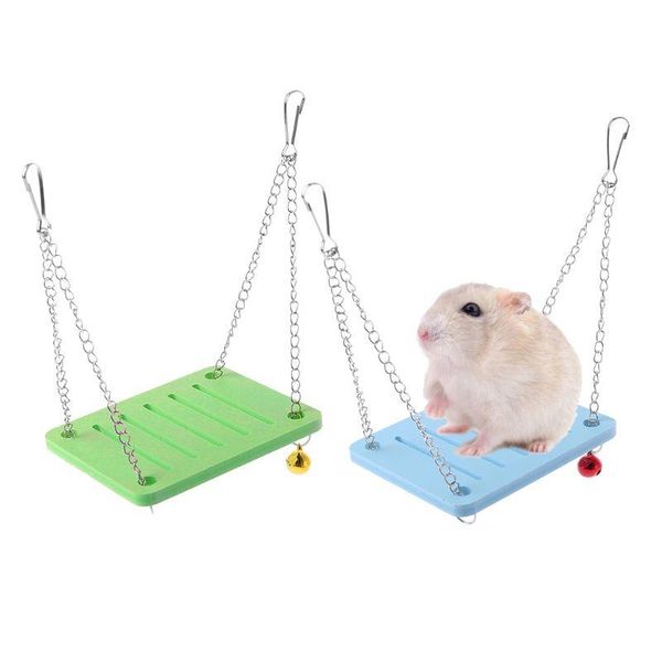 

small animal supplies wooden parrot hamster swing hanging bell cage toy chinchilla mouse perch pet accessories e56e