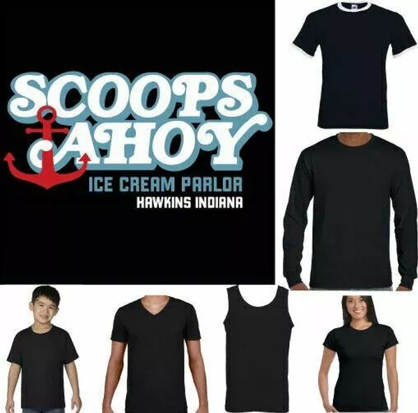 

shovels ahoy t-shirt stranger things mens t-shirt tv show programme, White;black