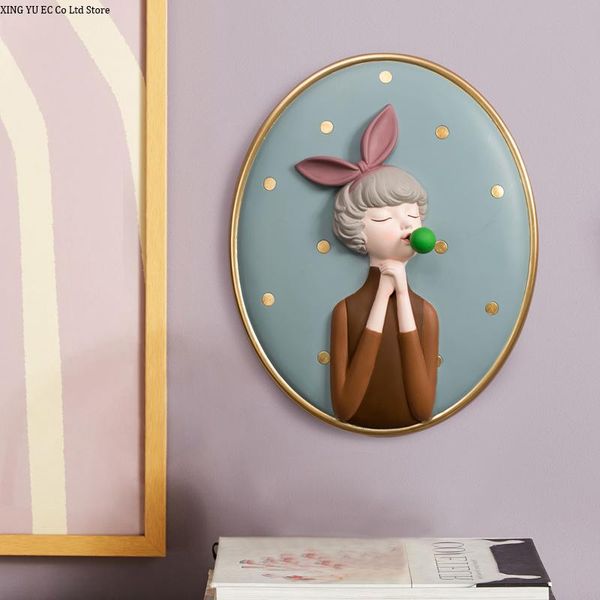 

creative nordic bubble girl wall decoration living room bedroom children's hanging mural background decorative objects & figurines