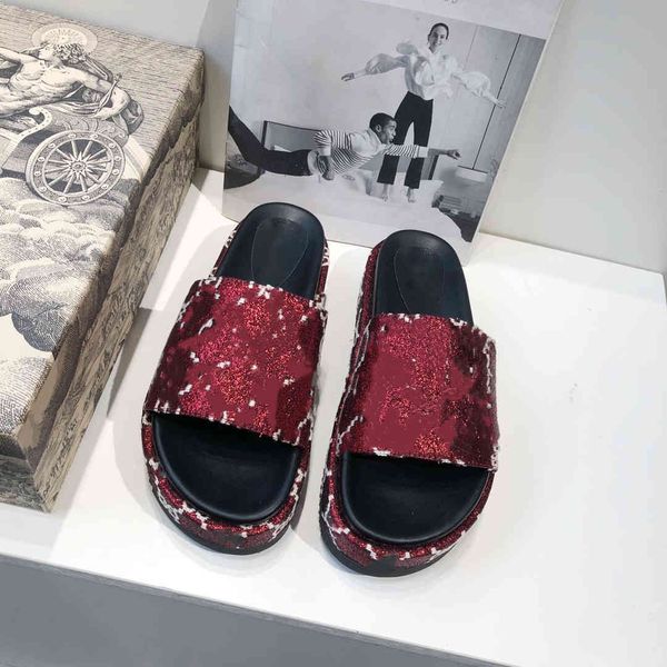 

2022 sell well slides sandals women shoes slide summer fashion wide flat slippery thick slipper flip flops nn0413 zlh, Black