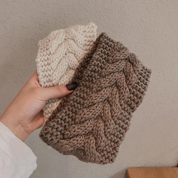 

hair accessories warmer knitted headband winter autumn solid color striped knit women headbands turban hairband ladies