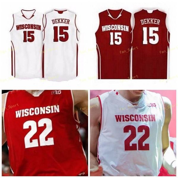 

ncaa college wisconsin badgers basketball jersey 4 carter higginbottom 12 trevor anderson 13 tai strickland custom stitched, Black
