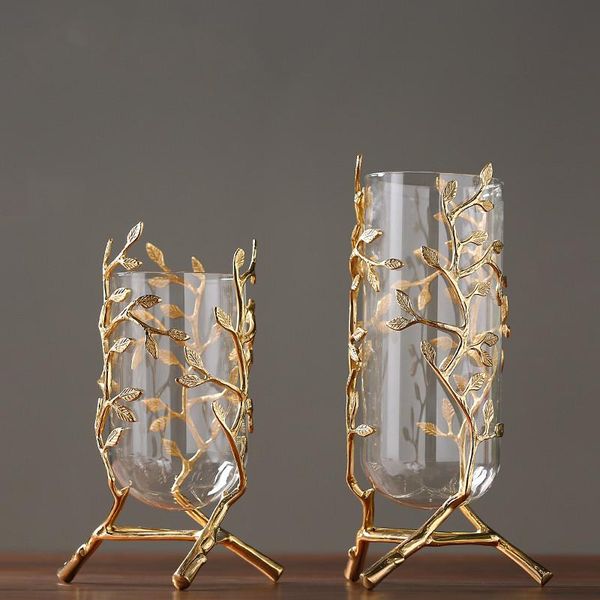 

vases modern minimalist golden glass vase decoration el model room club lobby home ornaments