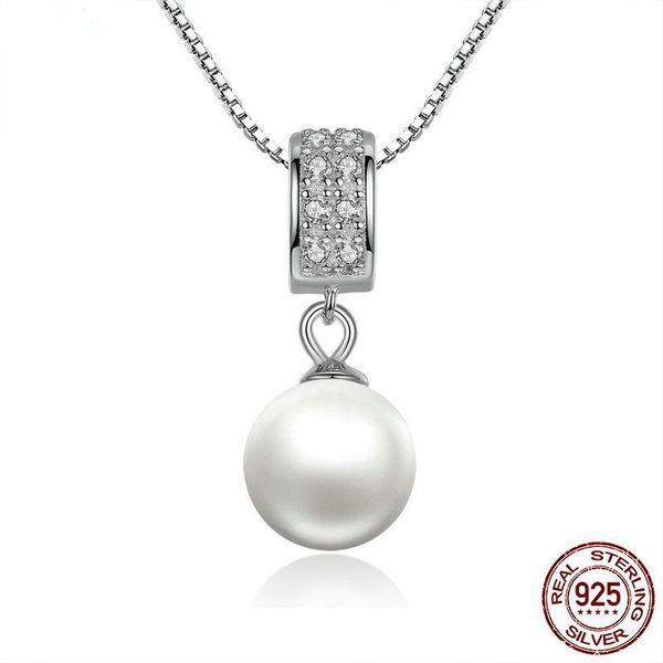 

chains fashionable classical temperament necklace inlaid pearl pendant, Silver