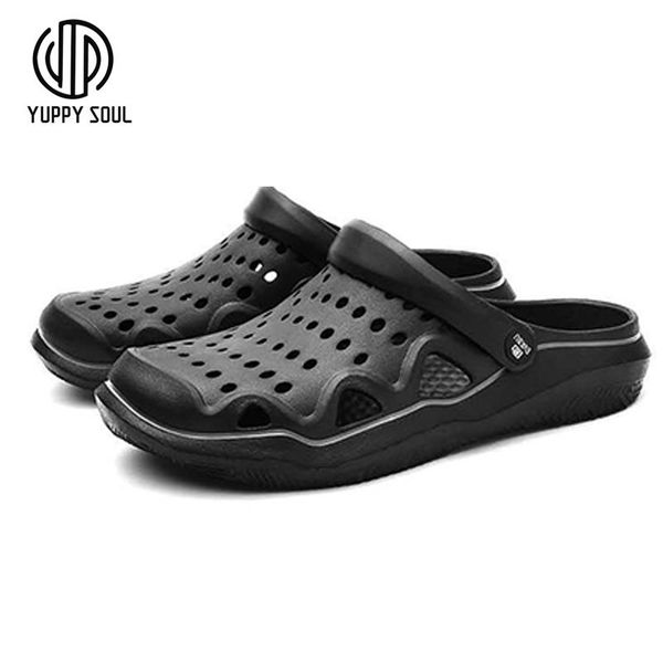 

slippers yuppy soul men garden pvc slipper 2021 summer fashion light wear resistant antiskid shoes ventilation hole, Black