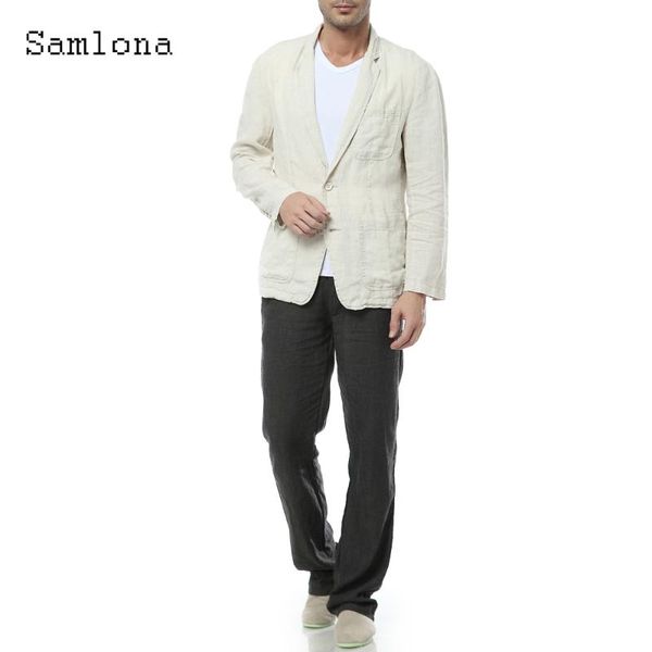 

men's suits & blazers mens cotton linen spring lapel collar retro jacket lightweight outerwear autumn casual men clothing 2021, White;black