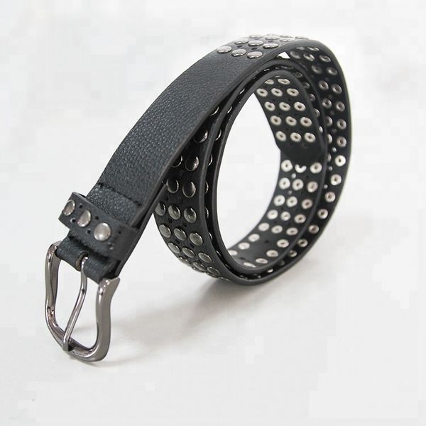 

new studded belt and pu material rivet woman belt leather, Black;brown