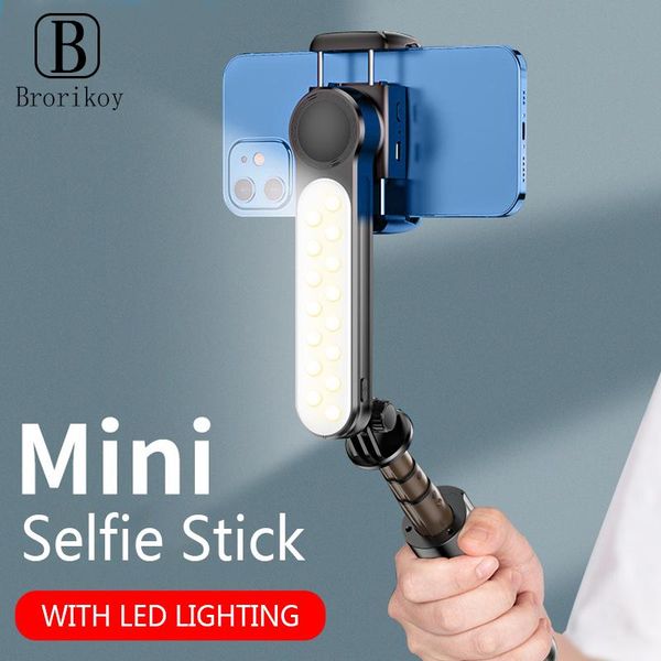 

selfie monopods l09 foldable wireless bluetooth stick handheld remote shutter tripod with 5inch led ring light for android ios smartphone