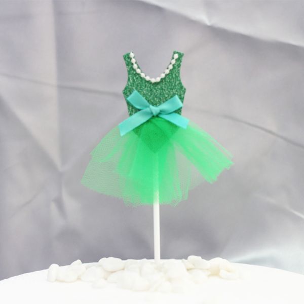 

green dress cake tools pearl dress insert card for girl birthday party 1221293