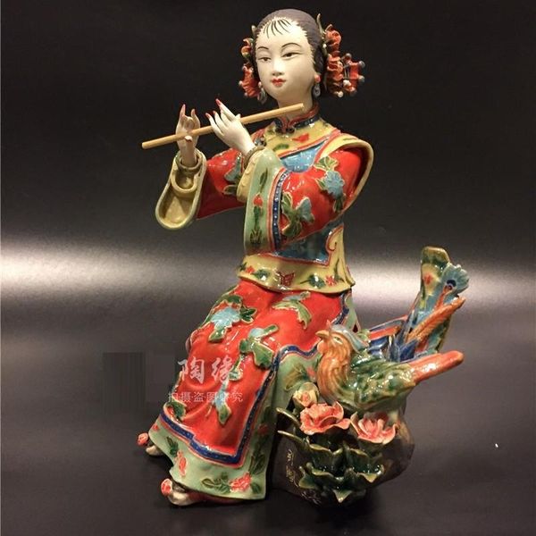 

decorative objects & figurines chinese style creative ceramic classical flute lady statue cute beautiful women figurineÂ home decoration coll