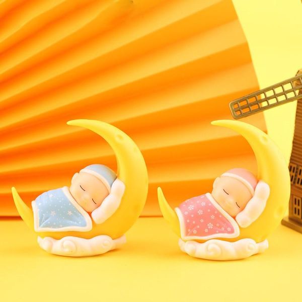 

other event & party supplies diy cake decoration moon baby sleeping plug-in for children's birthday decorations micro-view dolls