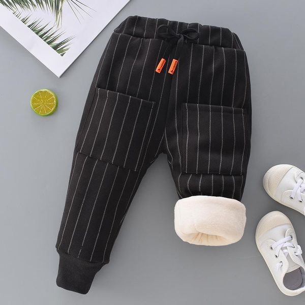 

trousers winter plaid long pants boys plus velvet thickening kids clothes for baby warm toddler, Blue