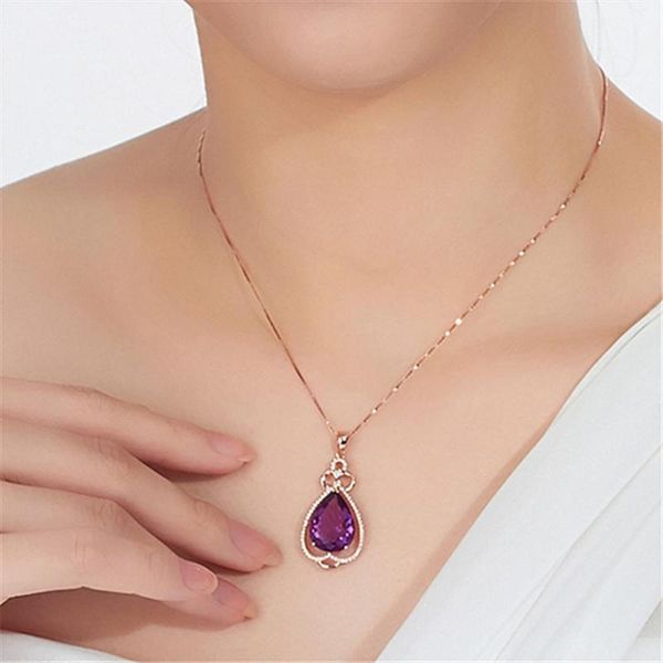 

pendant necklaces fashion exquisite crystal heart necklace women's highest quality wedding engagement y30, Silver