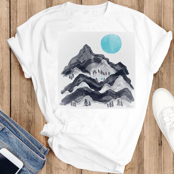 

women's t-shirt women graphic painting 2021 travel clothing fashion print short sleeve summer female clothes tees tshirt, White