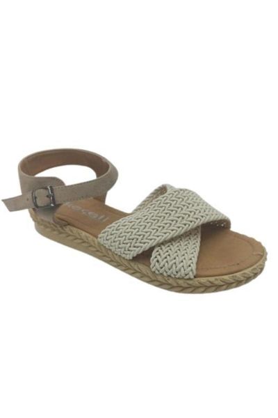 

women's beige wrist gusset flat bottom sandals, Black