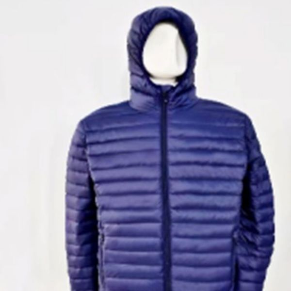 

men's light short hooded casual warm down jacket, Black