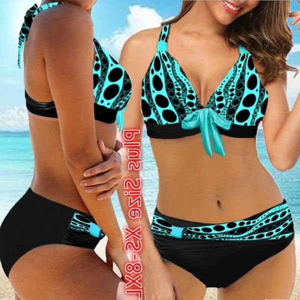 

women's swimsuit printed split bikini swimsuit, White;black