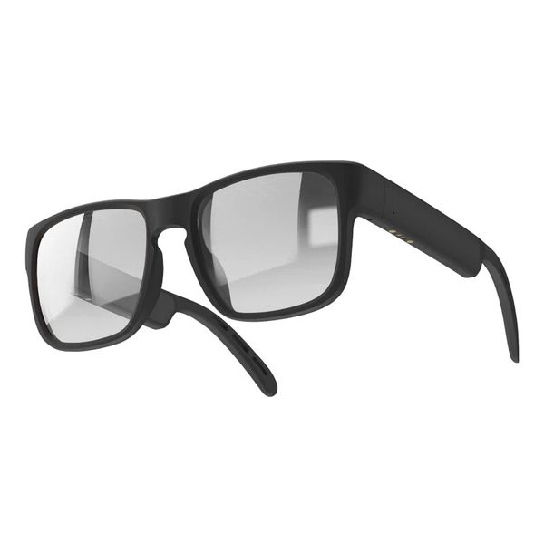 

[bluetooth call] bakeey g1 tws bluetooth headset music smart glasses hifi speaker intelligent induction touch control microphones uv 400 len, Black