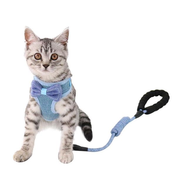 

the bow vest type cat rope break proof adjustable traction chest slip back line dog collars & leashes