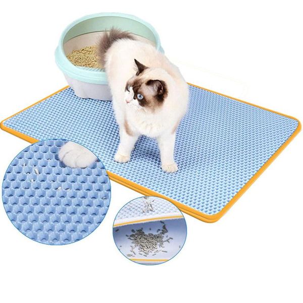 

cat beds & furniture pet litter mat waterproof eva double layer trapping box clean pad products for cats accessories