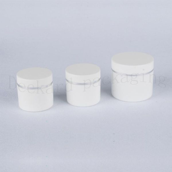 

storage bottles & jars 20pcs/lot 30g 50g 100g empty cosmetic container white silver collar cream jar food pot ,tea tin,cosmetics packaging c