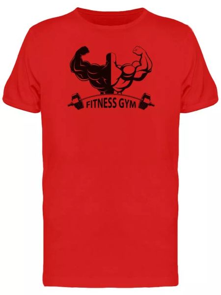 

fitness gym bodybuilders back men's tee -image by shutterstock, White;black