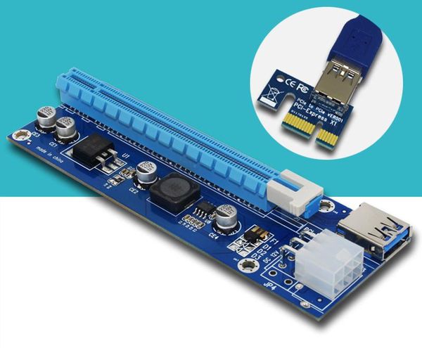 

pci-e riser pci e express 1x to 16x card 60cm usb 3.0 sata 6pin power cable for btc mining antminer miner computer cables & connecto connect
