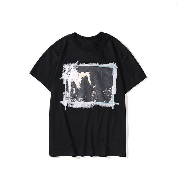 

men's t-shirts 2021 men/women hip hop t shirt funny oil painting t-shirt streetwear summer tshirts short sleeve 100% cotton tees male, White;black