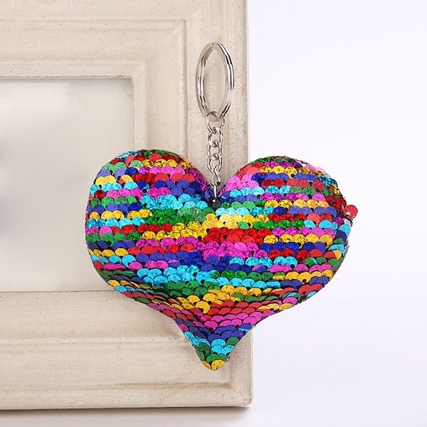 Simpatico portachiavi a farfalla Glitter Pompon Paillettes Cuore Portachiavi Regali per donne Llavero Chaveros Charms Borsa per auto Accessori Portachiavi