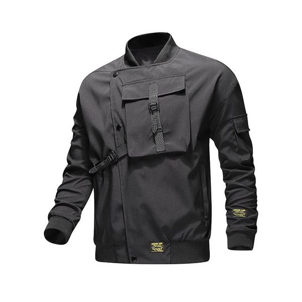 

men's jackets large size personality multi-pocket baseball uniform korean version of the trend spring/autumn tooling casual jacket, Black;brown