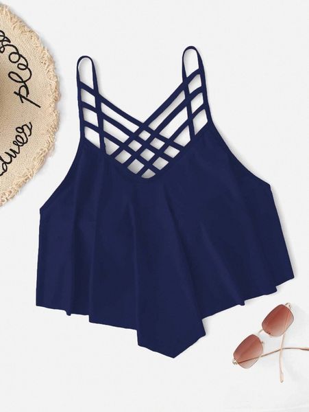 

plus hanky hem harness bikini 55e2#, Black