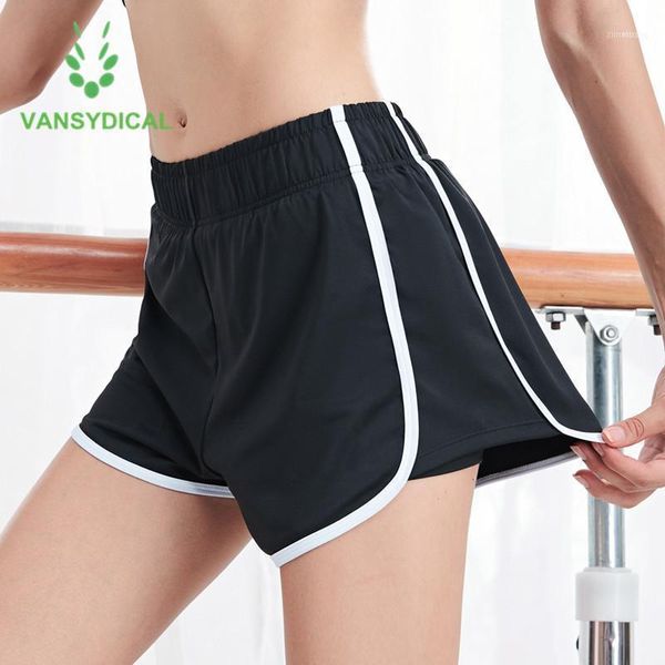 Pantaloncini da corsa sportivi estivi da donna 2 in 1 palestra yoga a vita alta allenamento fitness ad asciugatura rapida allenamento jogging con fodera