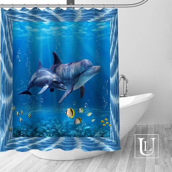 

shower curtains custom dolphin curtain fabric modern bathroom beautiful bath decor polyester cloth waterproof