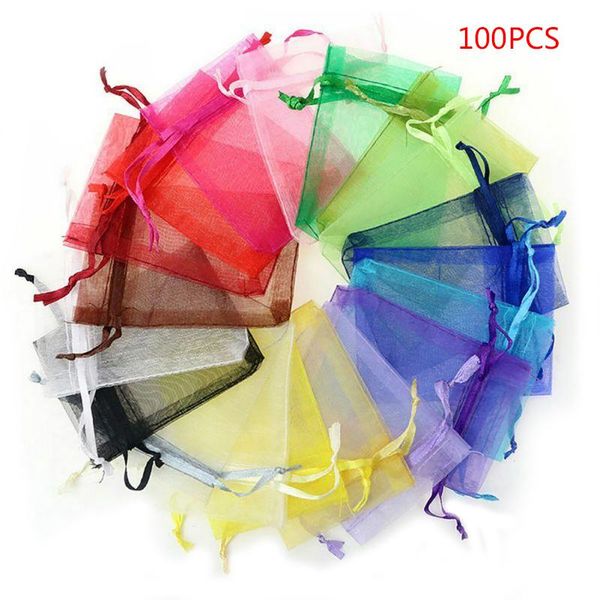 

gift wrap 100pcs 7x9cm organza bags christmas halloween box packaging wedding candy chocolate random color