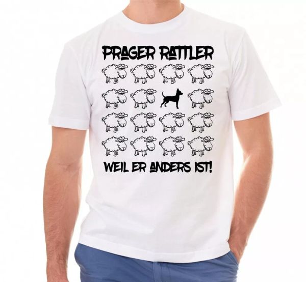 

prague rattler t-shirt black sheep men dog dog motif, White;black