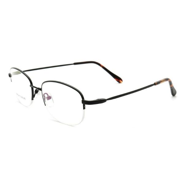 

fashion sunglasses frames women round eyeglasses for men metal oval flexible half rim rx glasses memory lightweight classic eyewear, Black