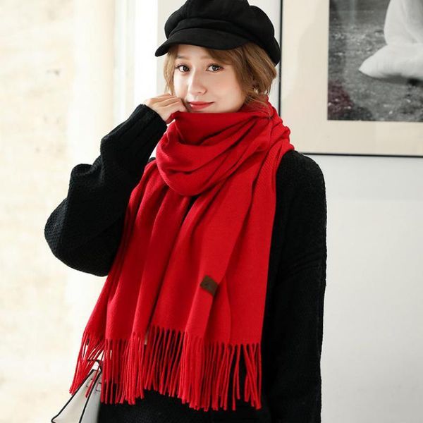 

shawl autumn winter echarpes muffler thickened cashmere blend scarf for women warm hijabs cape with tassels scarves, Blue;gray