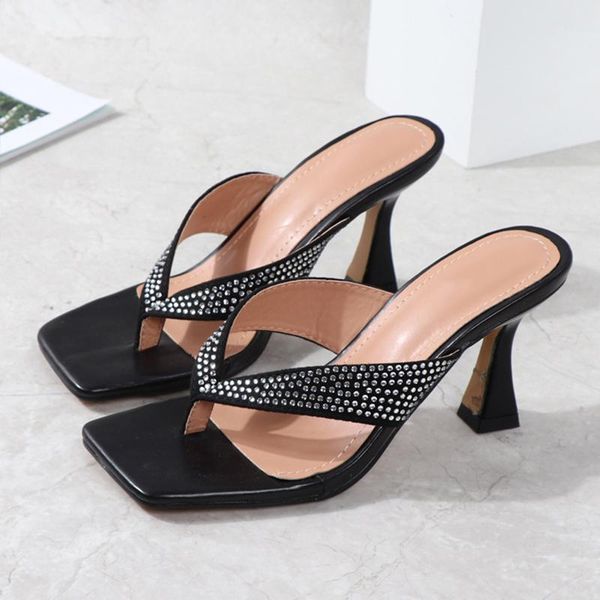 

slippers women's flip flops women sandals heels summer ladies shoes crystal bohemia beach casual breathable female, Black